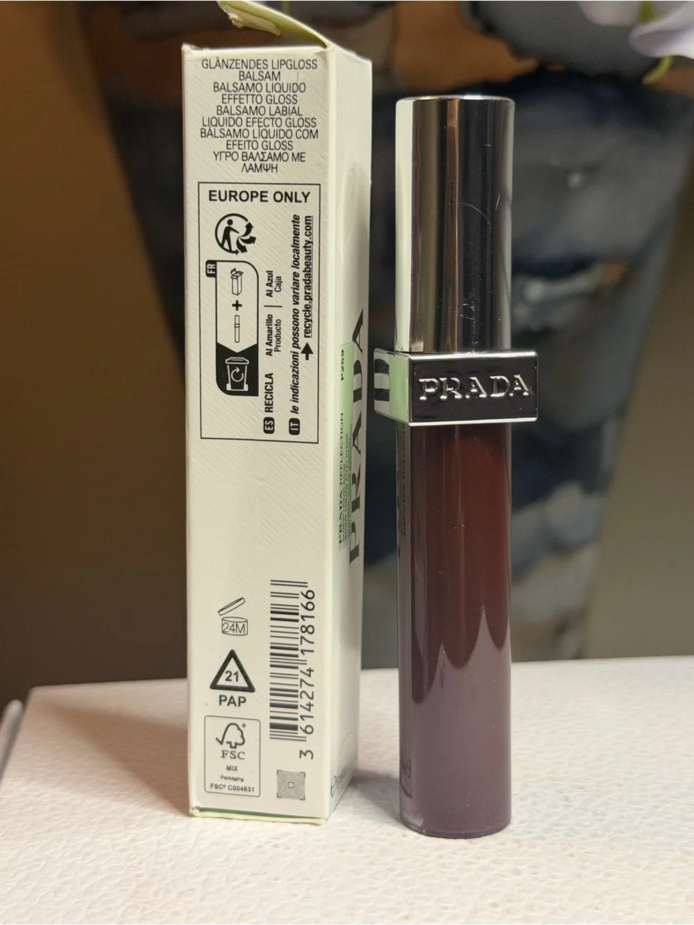 Prada Reflection Lip Gloss in Deep Plum